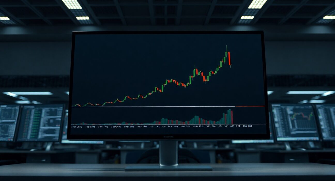 Hyperliquid HYPE token price chart approaching the 50-day EMA on a trading screen.