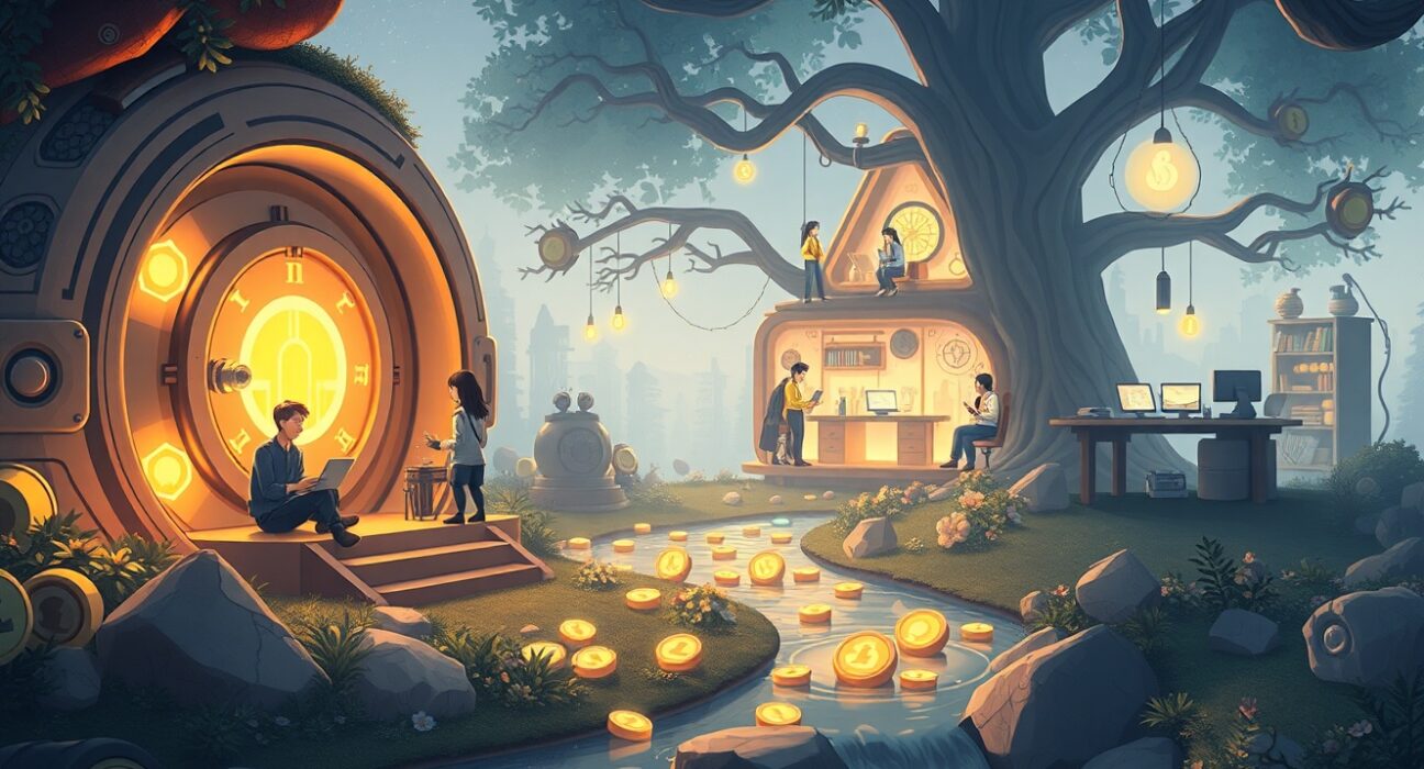 Hyperliquid HYPE token distribution strategy visualized as a flow of digital assets to developers.