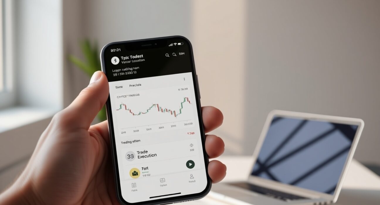 Smartphone displaying the new Hyperliquid mobile app interface for cryptocurrency trading.