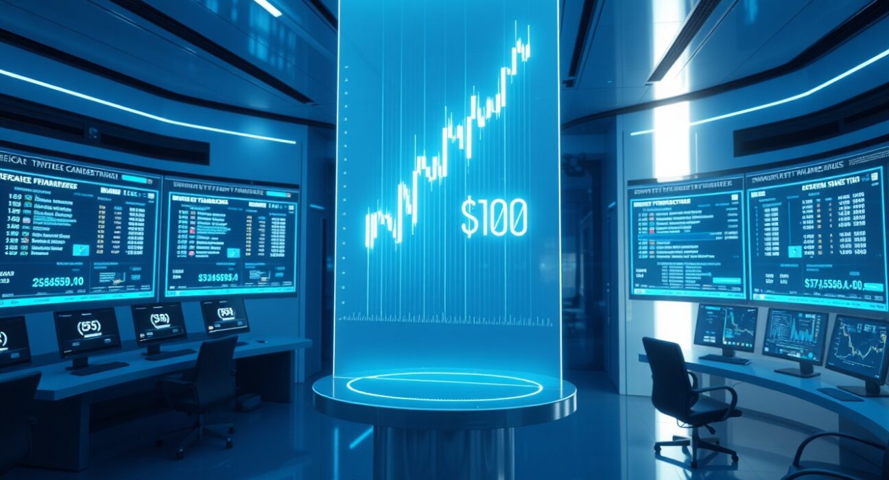 Holographic HYPE token price chart surging in a futuristic trading environment
