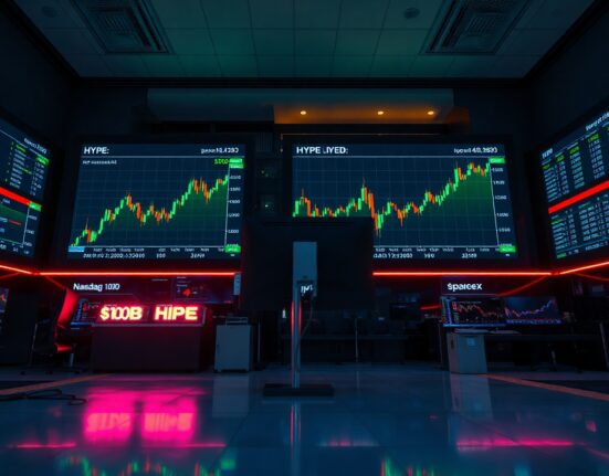 Trading screens showing Hyperliquid perpetual futures charts and $10 billion open interest milestone