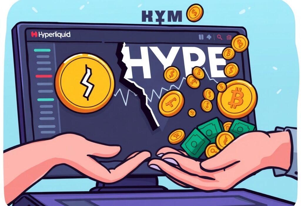 A cartoon illustration showing a smooth Hyperliquid refund process after an API outage, symbolizing restored trust in decentralized trading.