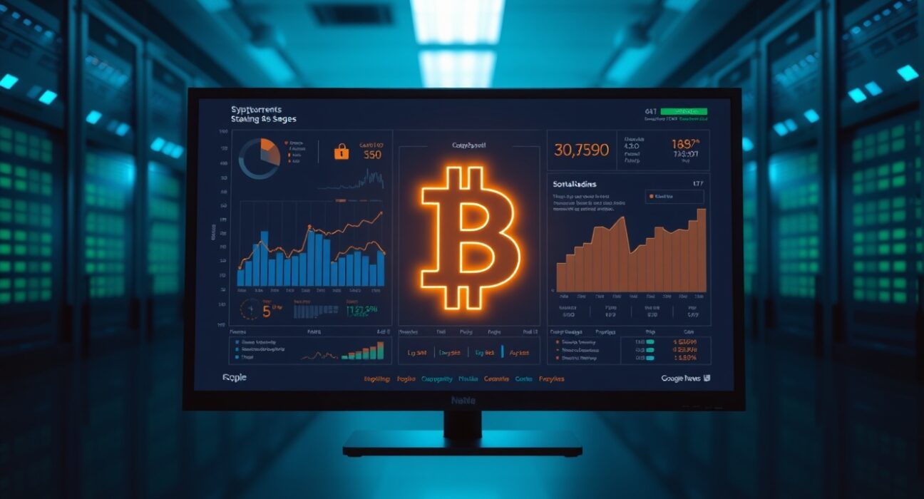 Digital dashboard showing $1 billion staking milestone for Hyperliquid protocol