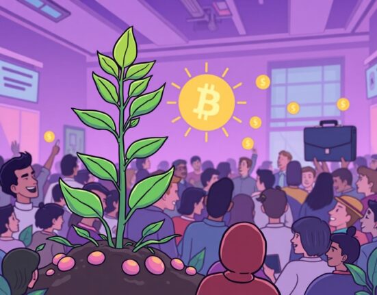 An illustration symbolizing Hyperliquid's success in growing a thriving decentralized exchange independently, without venture capital funding.