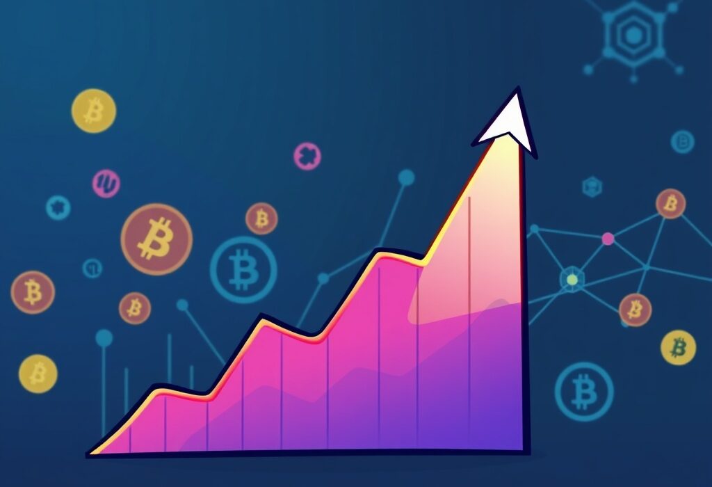 A cartoon chart showing a massive spike, symbolizing Hyperliquid trading volume reaching an all-time high in August.