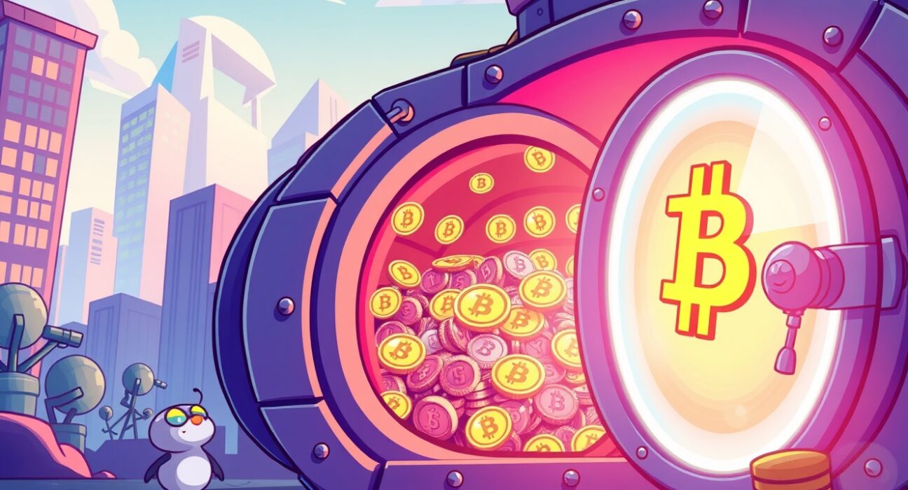 Corporate Bitcoin treasury strategy with digital vault and blockchain technology