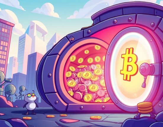 Corporate Bitcoin treasury strategy with digital vault and blockchain technology