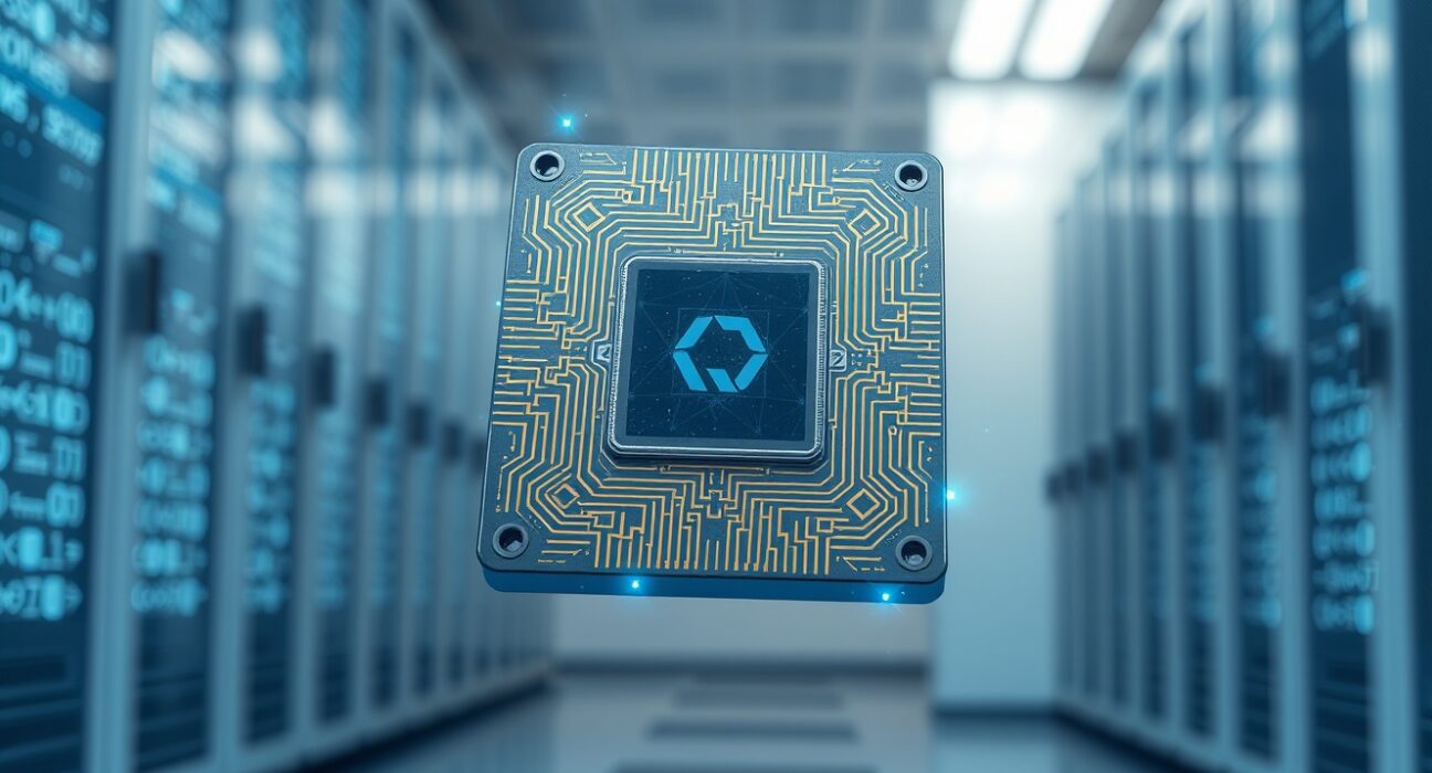 Quantum computer processor chip representing IBM's expansion and crypto security threats