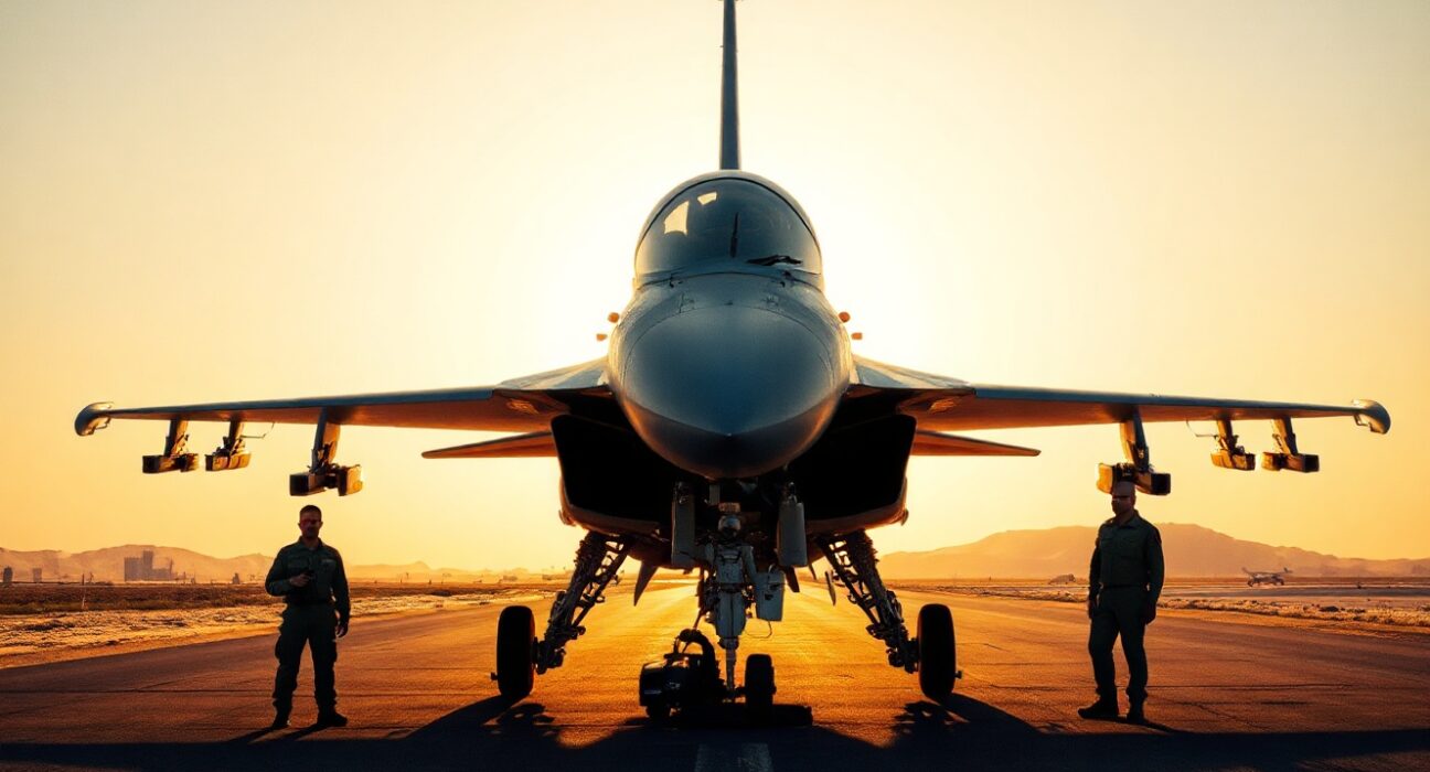 Israeli F-16 fighter jet on runway at military airbase, reflecting military readiness