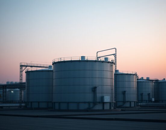 IEA strategic oil reserves release from industrial storage tanks to stabilize global markets.