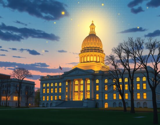 Illinois State Capitol building representing groundbreaking Bitcoin reserves legislation for state treasury management