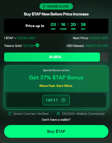 Bitcoin is Topping Out: Why Smart Money is Fleeing to Digitap ($TAP) Crypto Presale Before the Drop