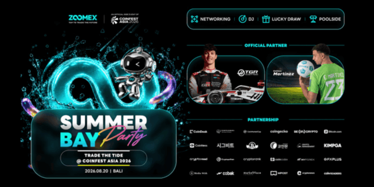 Zoomex to Attend Coinfest Asia 2026 as Gold Sponsor and Host Summer Bay Party in Bali