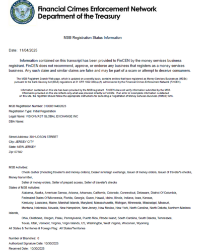 VISIONVAST Trading Center Enhances AML and Transaction Monitoring Framework