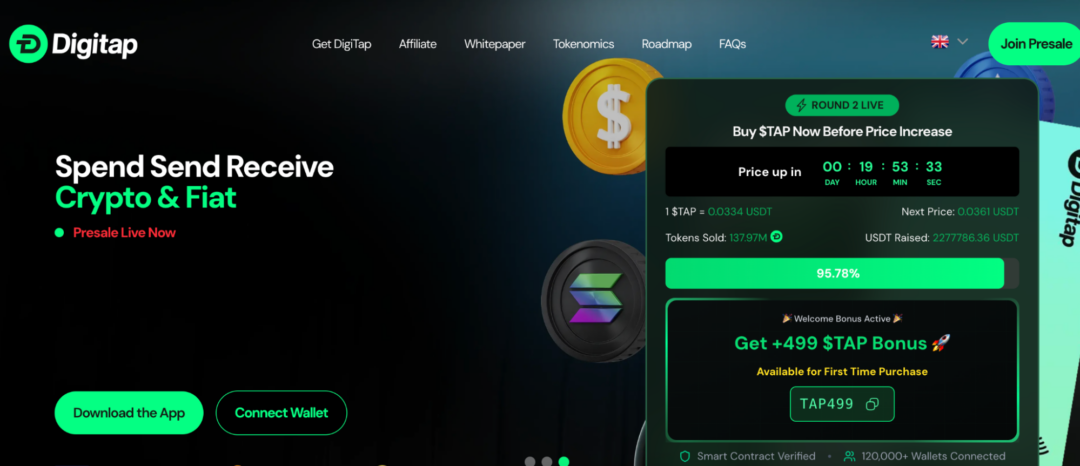 Solana Rips 13% to $140: Is Digitap ($TAP) Crypto Presale the Next Momentum Play?