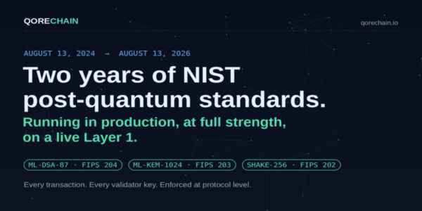 Two Years After NIST's Post-Quantum Standards, QoreChain Is Running Them at Full Strength on a Live Layer 1 - QOR Trading Begins August 20