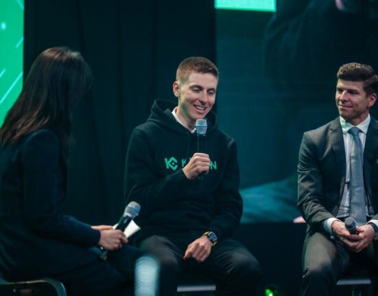 Tadej Pogačar Appears at KuCoin EU Launch Event in Vienna