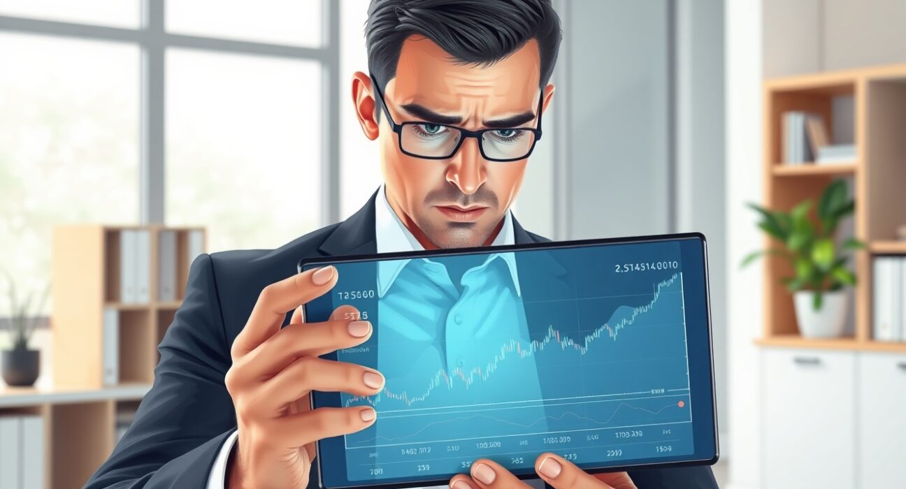 Financial analyst reviewing IMF stablecoin warning and reserve data on digital tablet