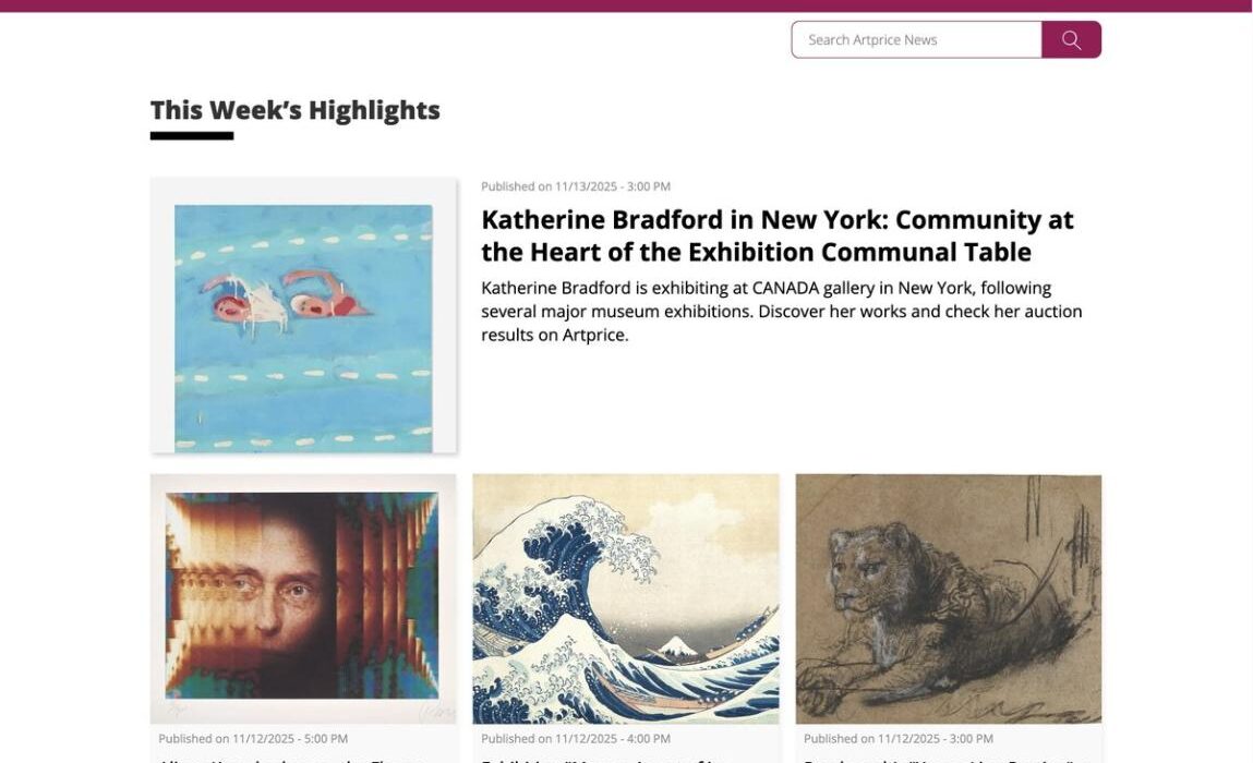 Artmarket.com news: Artprice launches Artprice News, the world's first news agency entirely dedicated to art and its market, available in 11 languages and 122 countries, with Cision PR Newswire and Perplexity AI