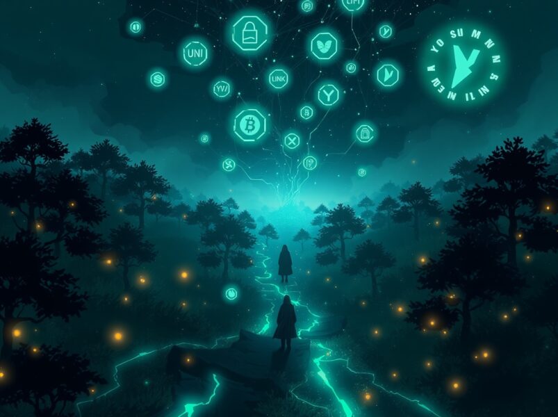 Digital representation of the Indexed Finance and KyberSwap hacker's dormant address activating to sell cryptocurrency assets.