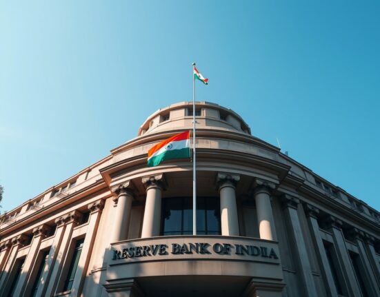 Reserve Bank of India headquarters in Mumbai on a clear day