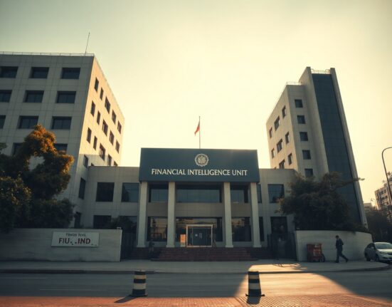 Exterior of the Financial Intelligence Unit India building in New Delhi, symbolizing heightened crypto trade oversight.
