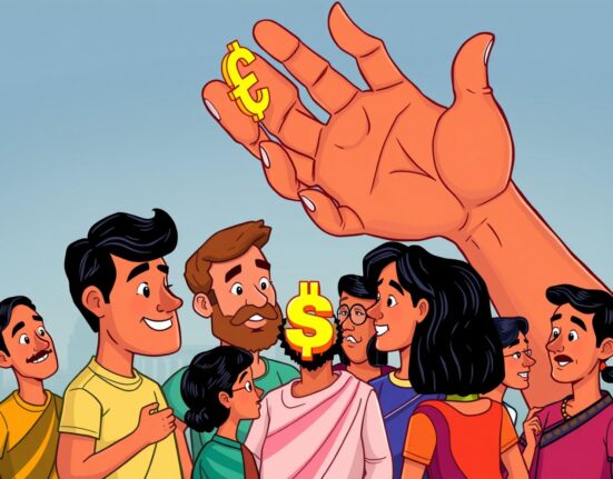 A cartoon depicting India's cautious and stable approach to crypto regulations, emphasizing the maintenance of existing frameworks.