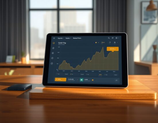 Digital dashboard showing rising India gold price chart from Bitcoin World data analysis