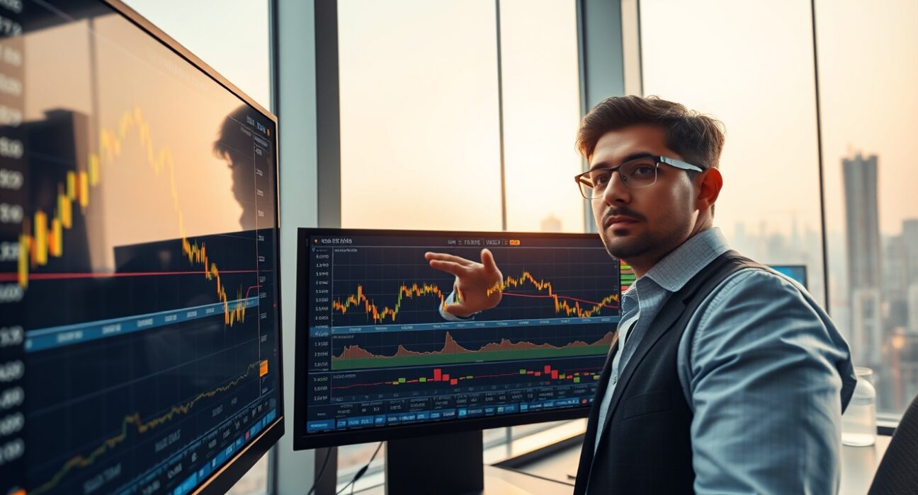 Professional trader analyzing India gold price data from Bitcoin World in Mumbai financial district