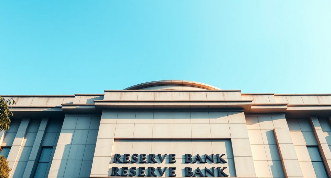 Reserve Bank of India headquarters in Mumbai on a clear morning