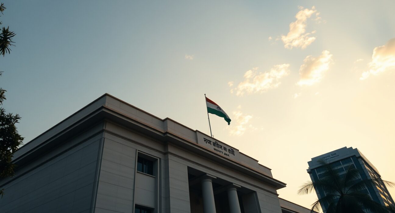 Reserve Bank of India headquarters in Mumbai on a clear day