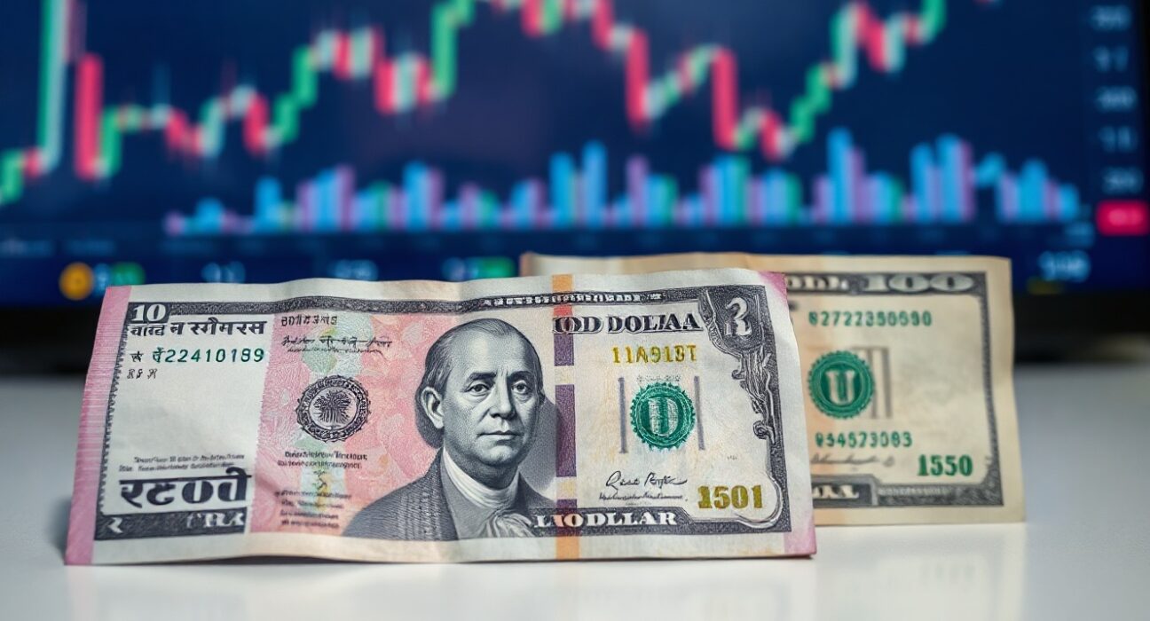 Indian Rupee and US Dollar banknotes side by side