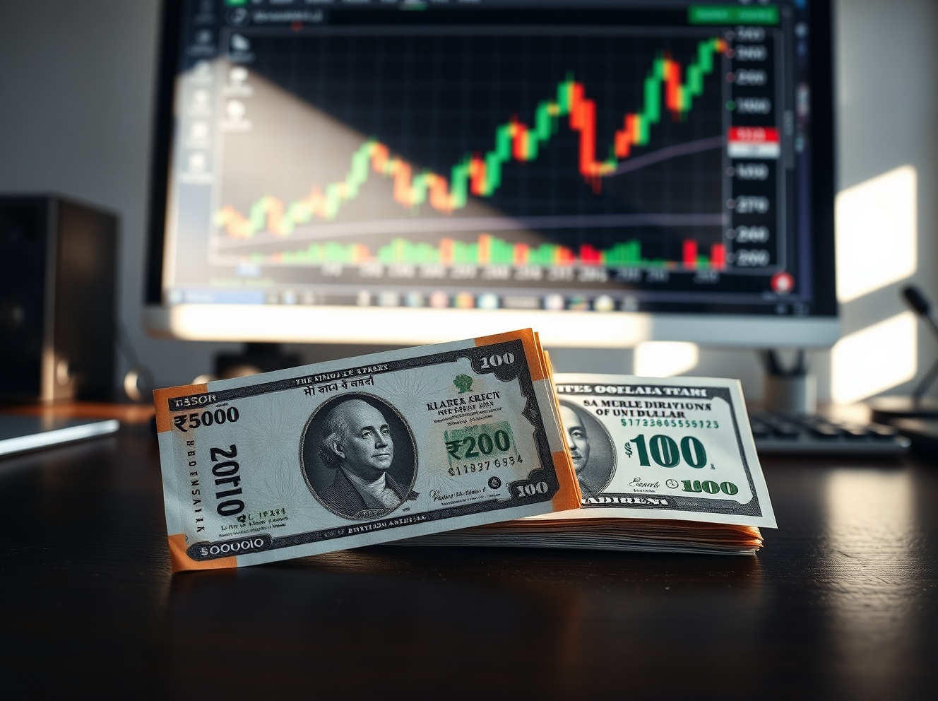 Indian Rupee Holds Early Gains as Falling Oil Prices and Weaker Dollar Provide Support