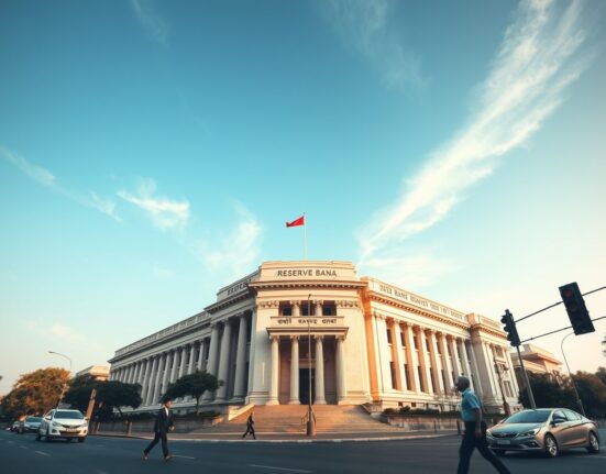 Reserve Bank of India headquarters in Mumbai on a clear day