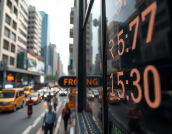 Currency exchange board in Mumbai showing Indian rupee exchange rate