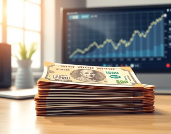 Indian Rupee banknotes representing currency recovery and RBI economic stabilization policy.