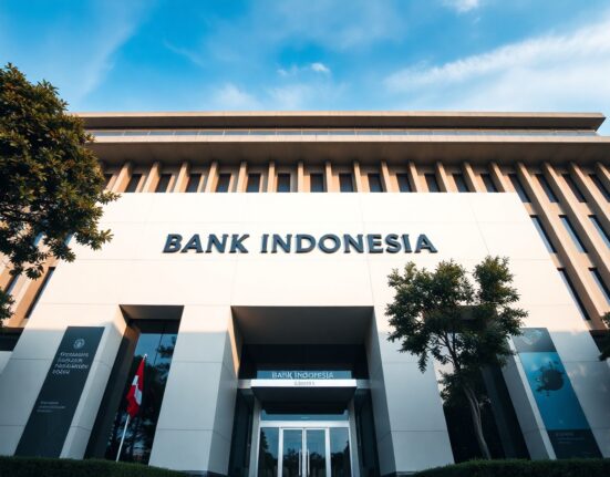 Bank Indonesia headquarters in Jakarta on a clear day