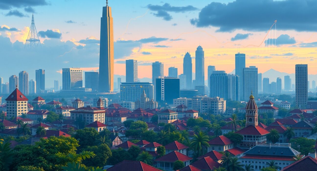 Indonesia economic outlook analysis showing fiscal challenges and growth projections for 2025