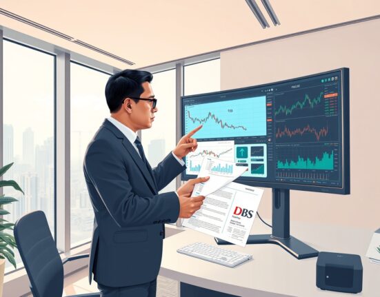 Financial analyst examines Indonesia's index review data and fiscal strain indicators in Jakarta office