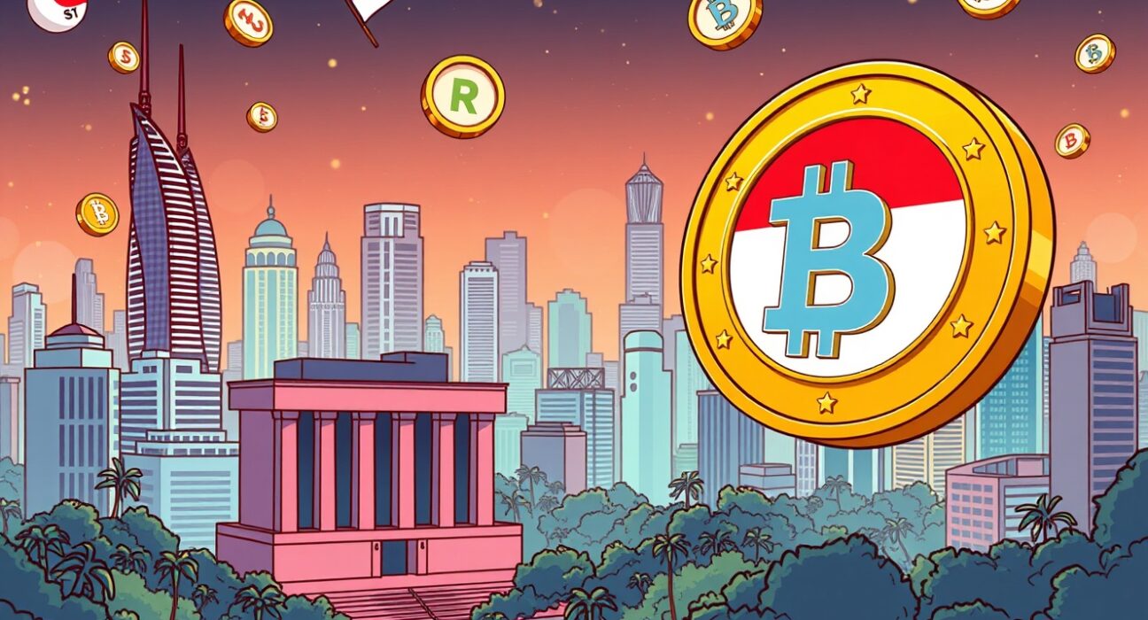 Digital rupiah concept showing the future of finance in Indonesia, highlighting the nation's upcoming stablecoin initiative.