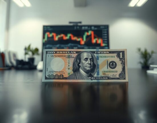 Indonesian rupiah and US dollar banknotes on a desk, representing forex market movement