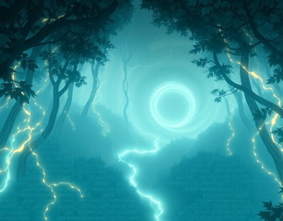 Infini hacker laundering ETH through Tornado Cash visualized as data streams flowing into an opaque vortex.