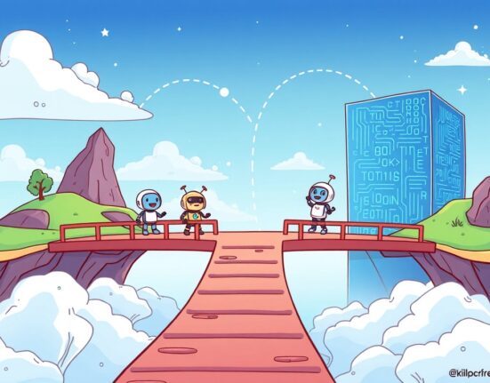 A cartoon illustration depicting seamless integration and easy dApp development, highlighting Infinity Ground Aptos support.