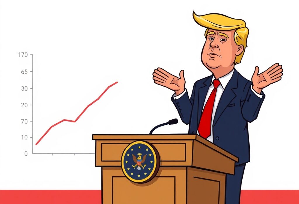 A cartoon illustration showing a figure making a confident statement about the inflation outlook, suggesting economic calm.