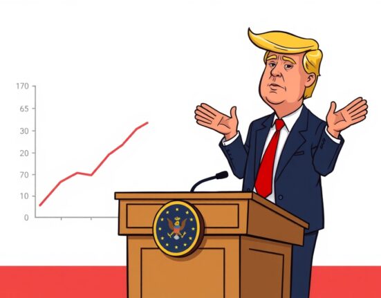 A cartoon illustration showing a figure making a confident statement about the inflation outlook, suggesting economic calm.