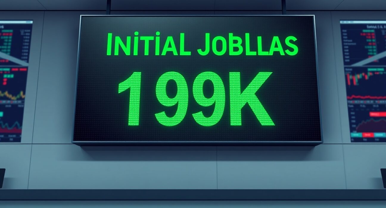 US Initial Jobless Claims drop to 189K, far below 215K estimates, indicating labor market strength.