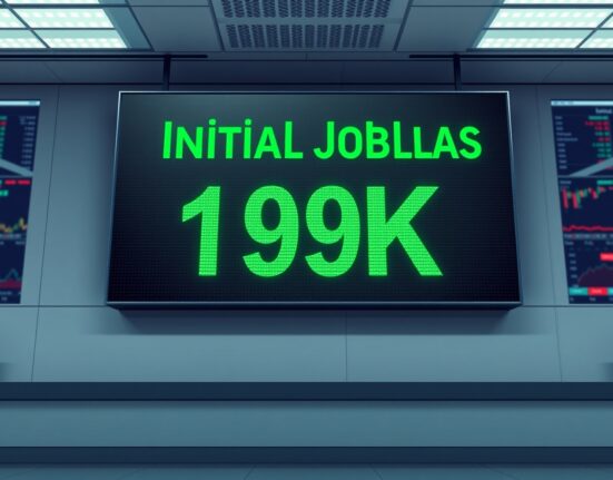 US Initial Jobless Claims drop to 189K, far below 215K estimates, indicating labor market strength.