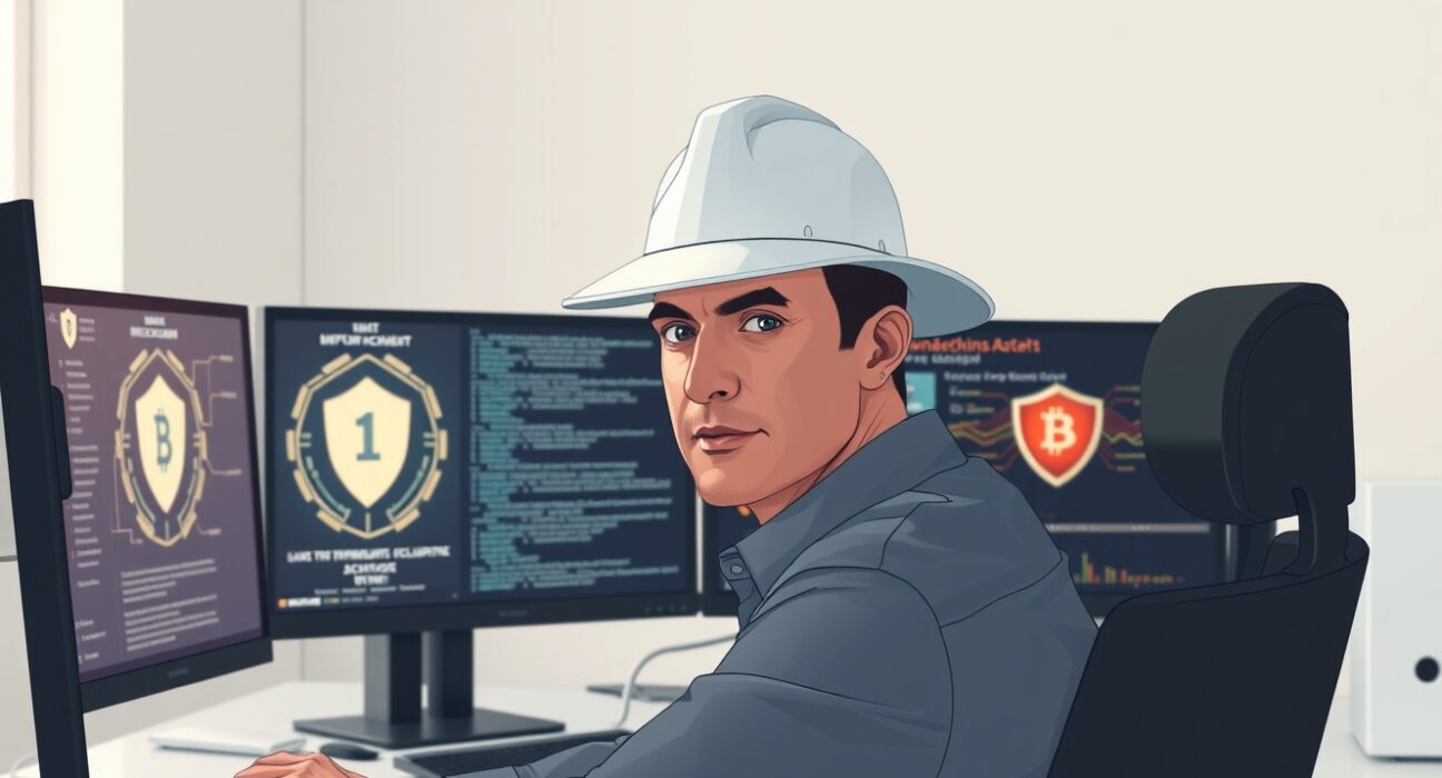 White hat cybersecurity expert analyzing blockchain security vulnerability for Injective bug bounty investigation