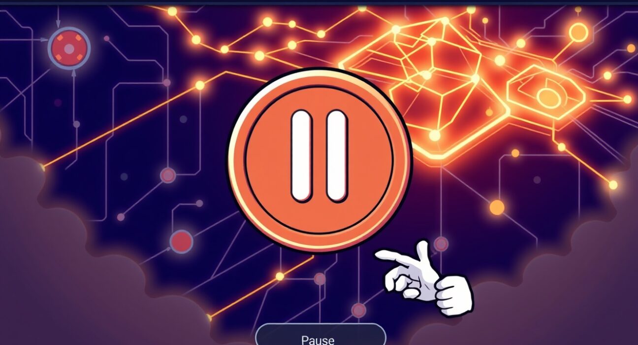 Cartoon illustration depicting the temporary Injective (INJ) suspension for deposits and withdrawals during a crucial mainnet upgrade.