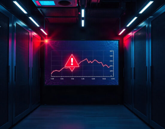 Injective mainnet halt: server room with blockchain network alert screen showing potential exploit